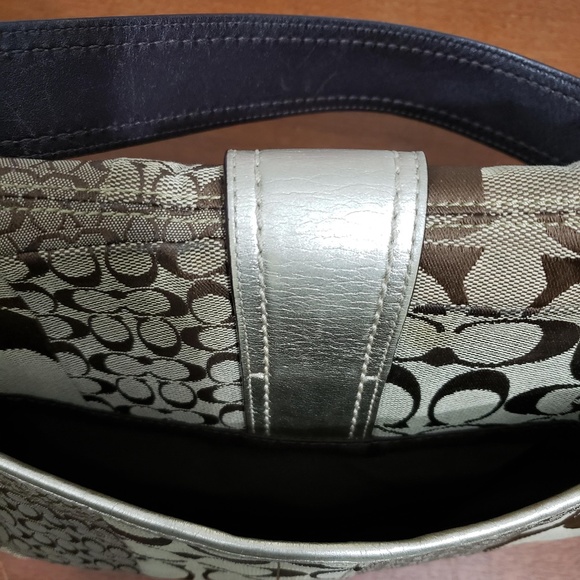 Coach Signature Patchwork shoulder hobo purse - Picture 7 of 8